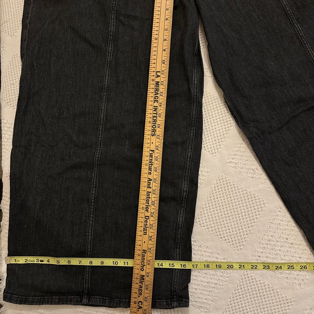 The Drop Women's Sz 40 Frida Relaxed Fit Faded Black Baggy Wide-Leg Jeans Comfy - Picture 6 of 10